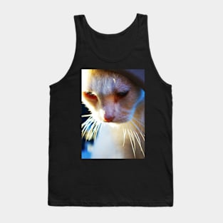 White Cat Looking Down Tank Top